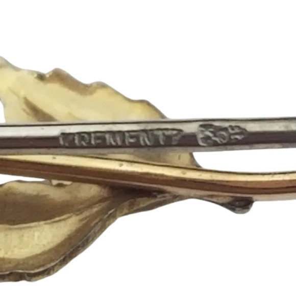 KREMENTZ VINTAGE 14K GOLD OVERLAY PIN WITH GENUINE RUBY & FRESHWATER PEARL & BOX - Picture 4 of 6